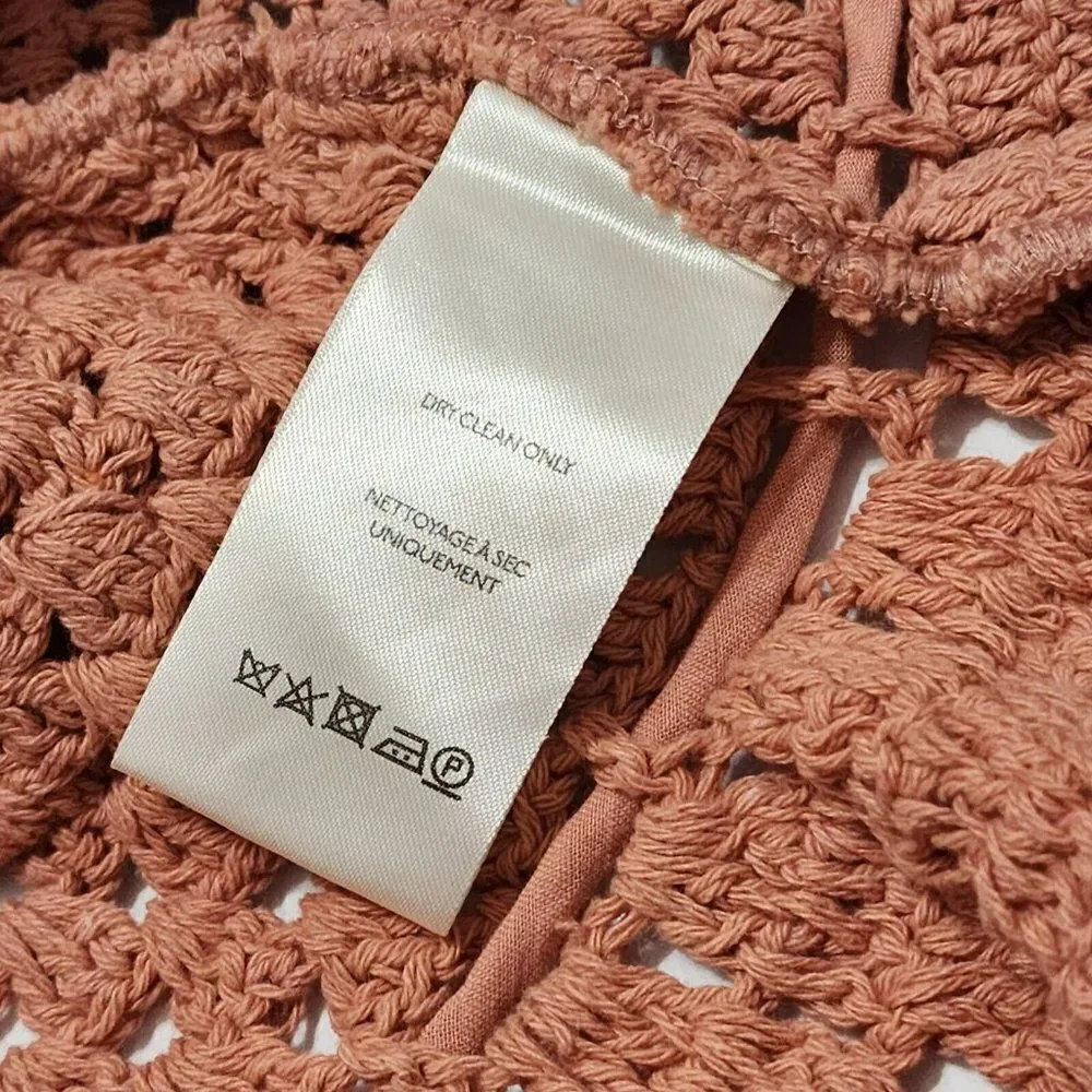 NWT FREE PEOPLE -‎ M - Megan Crochet Top in Coral Sand